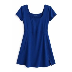 Isabel Maternity Royal Blue Short Sleeve Active Jersey Knit Dress Back Cutout M